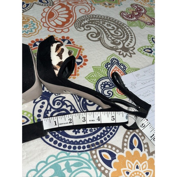ASOS Platform Heeled Animal Print Sandal Faux Suede Size 5 - Picture 9 of 10